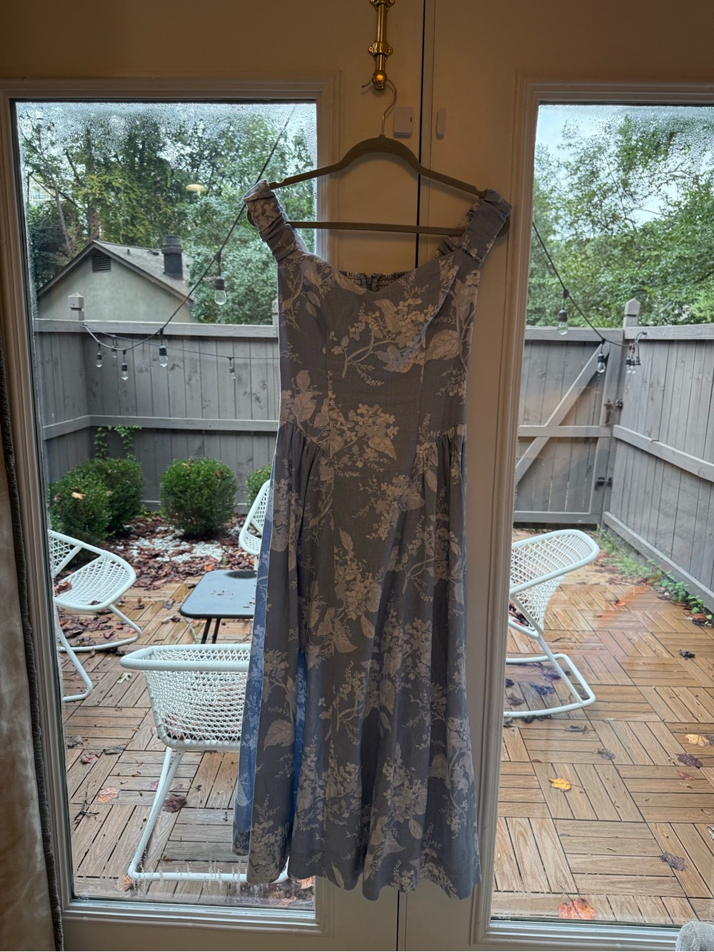 Reformation Dusty Blue Floral Midi Dress